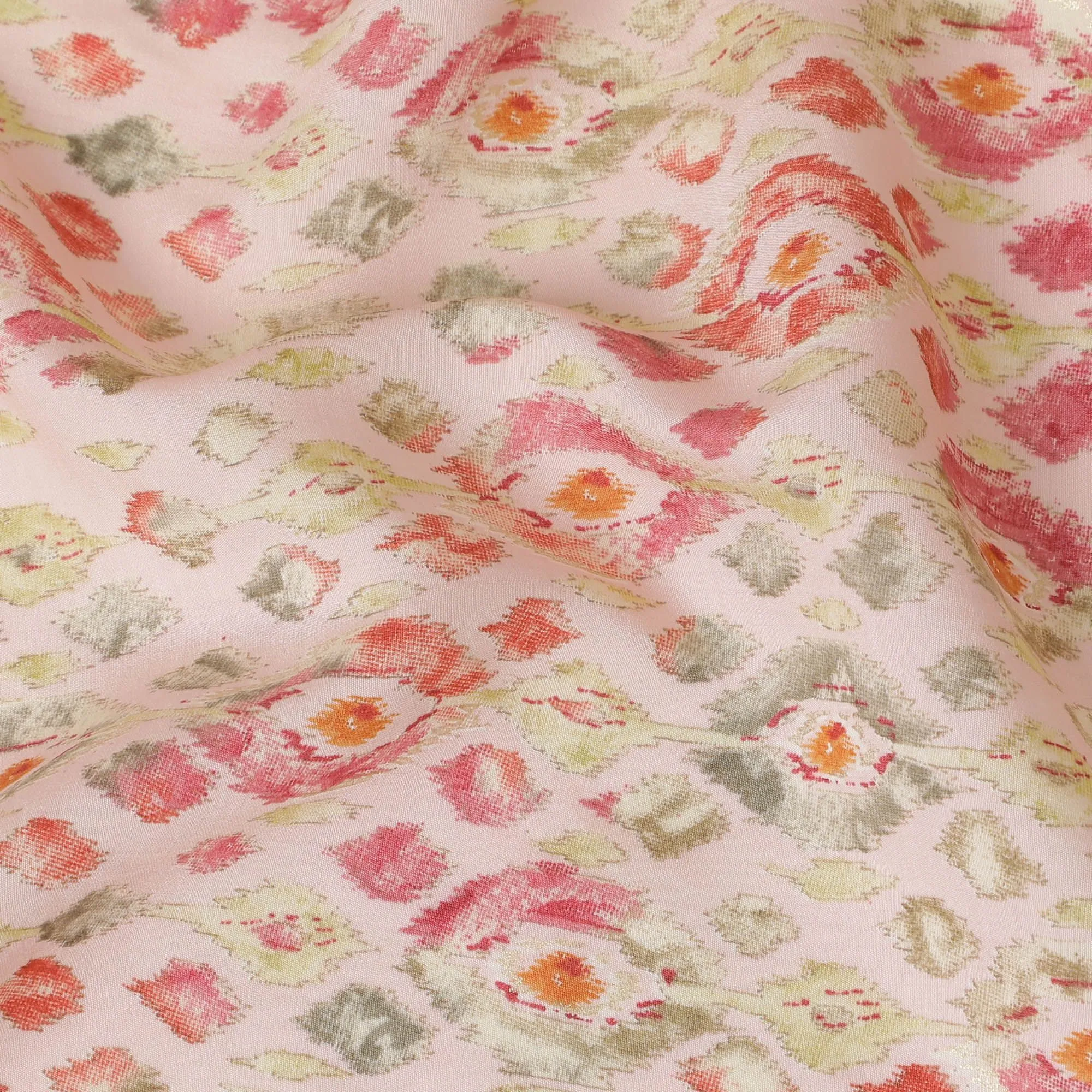 Romantic Rose Garden Viscose Fabric - 110cm Width, Soft & Breathable, Available Online in Meters-D18014