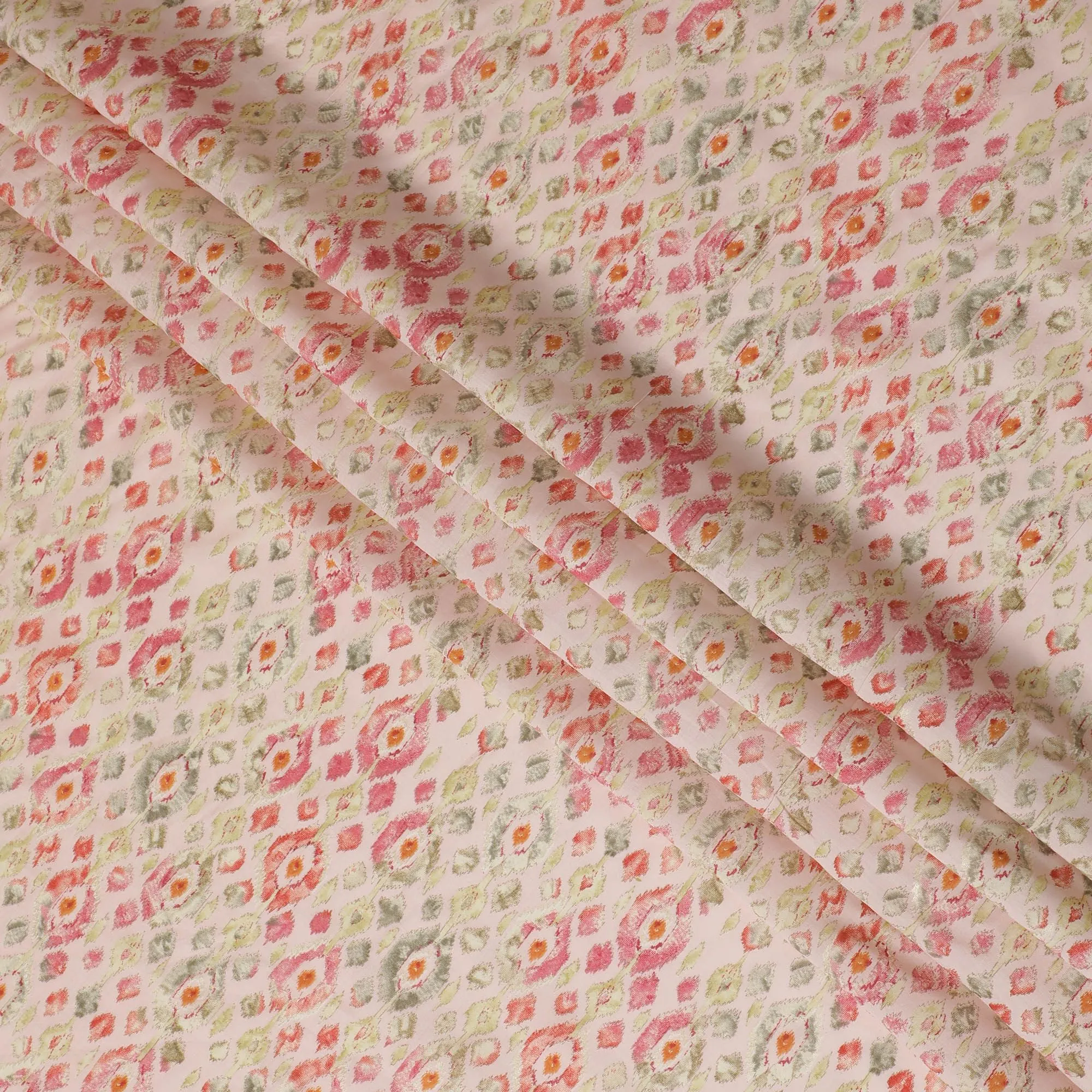 Romantic Rose Garden Viscose Fabric - 110cm Width, Soft & Breathable, Available Online in Meters-D18014