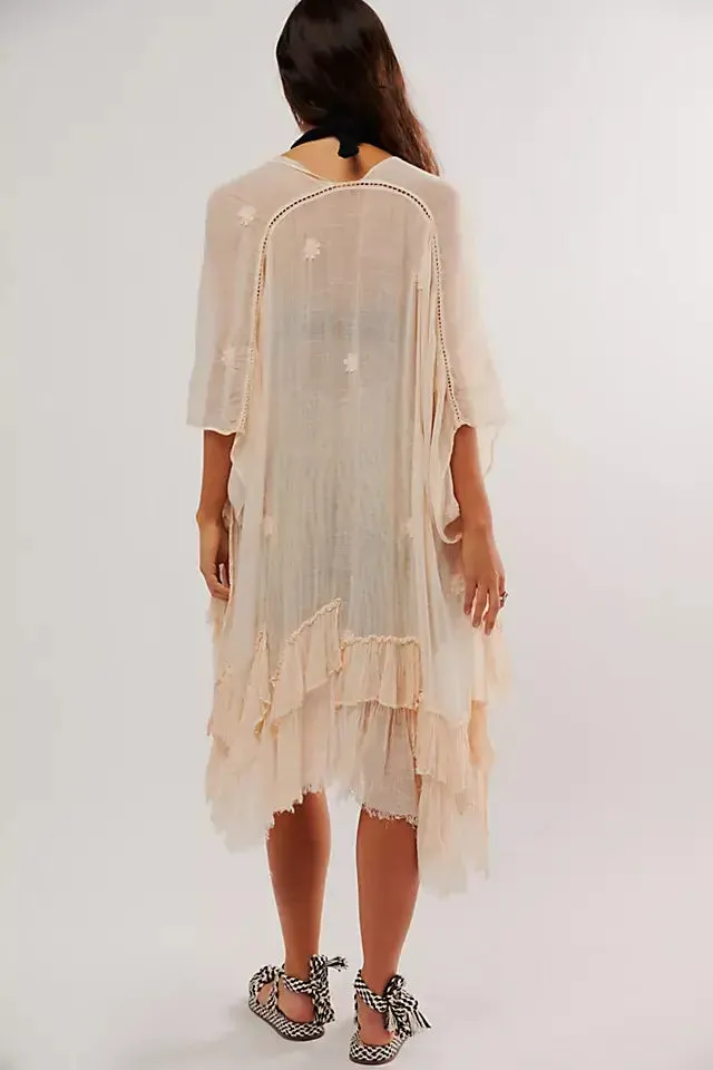 Romantic ruffle kimono