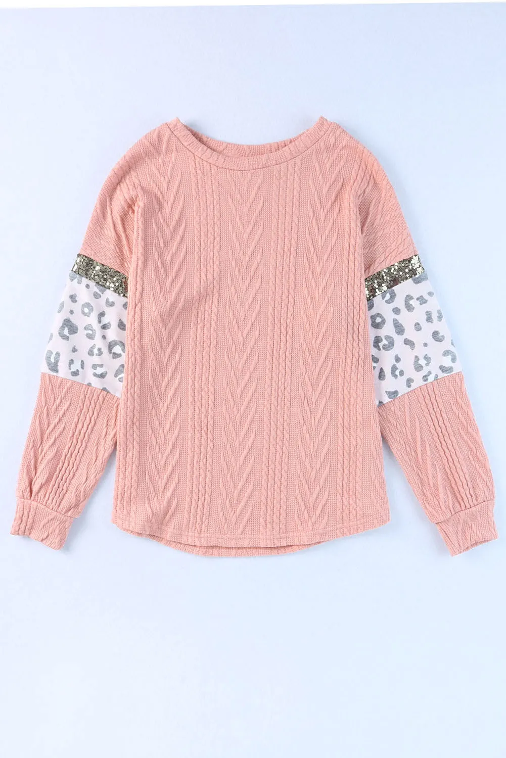 Splicing Sleeves Textured Knit Top