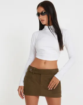 Stina Cargo Mini Skirt in Khaki