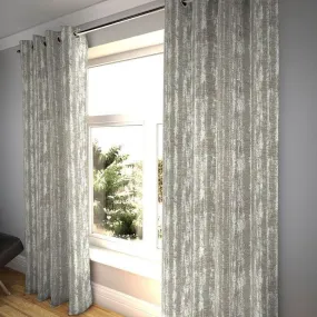 Textured Chenille Silver Grey Curtains