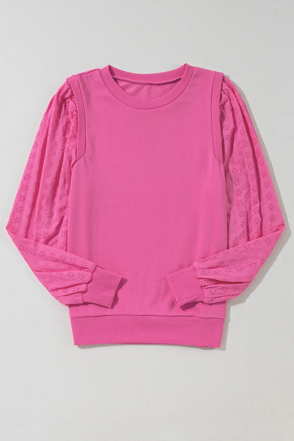 Textured Round Neck Sweatshirt