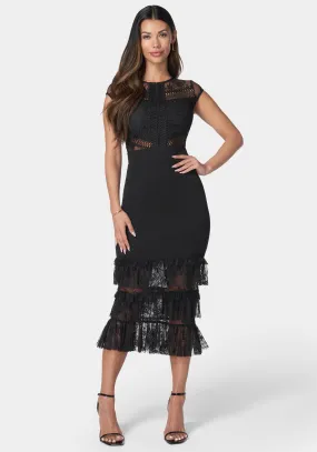 Tiered Lace Midi Dress