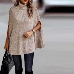 Turtle Neck Cozy Cape Poncho