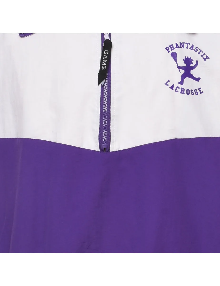 Two-Tone Lacrosse Purple & White Nylon Jacket - M