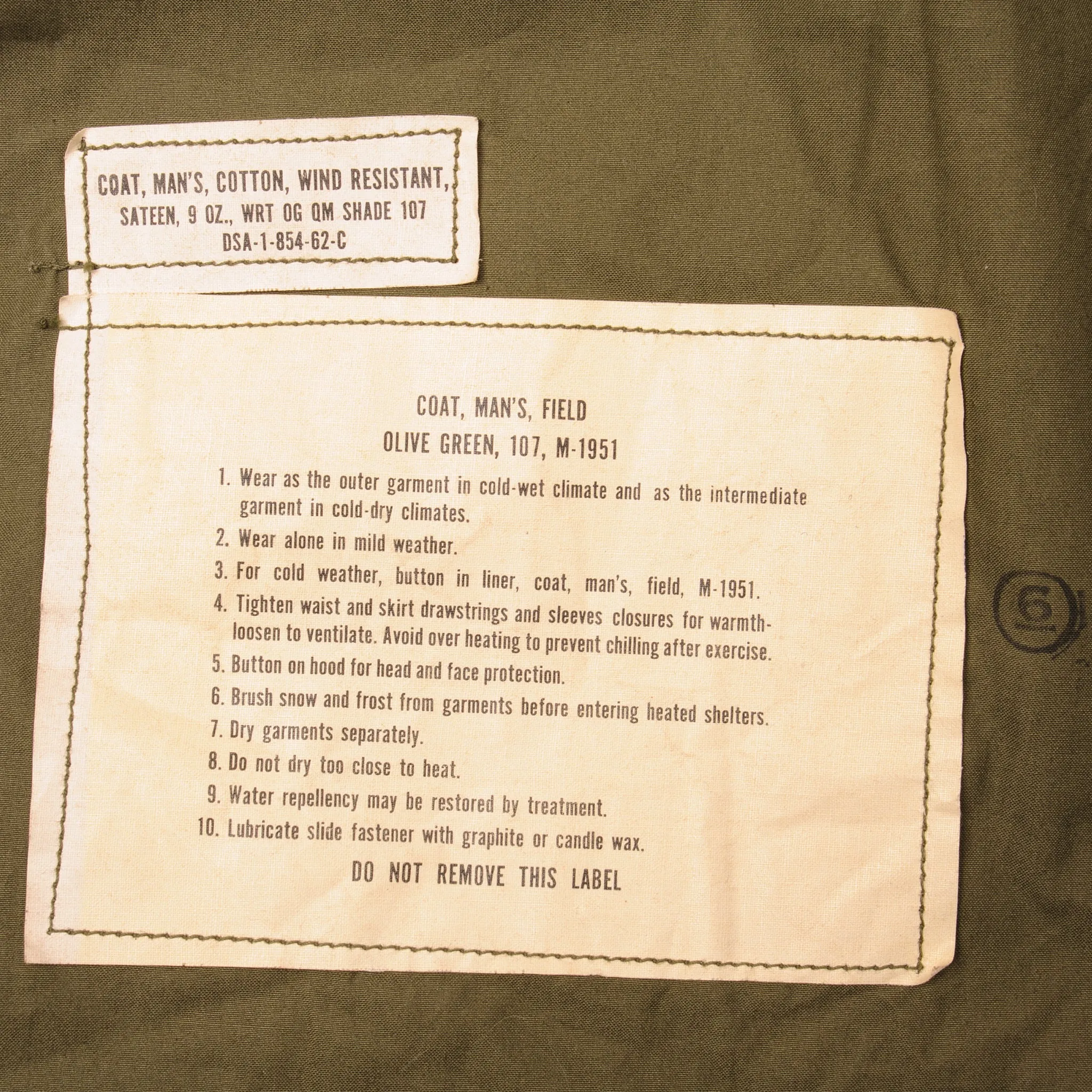 VINTAGE US ARMY M-1951 M51 FIELD JACKET 1962 VIETNAM WAR SIZE SMALL REGULAR