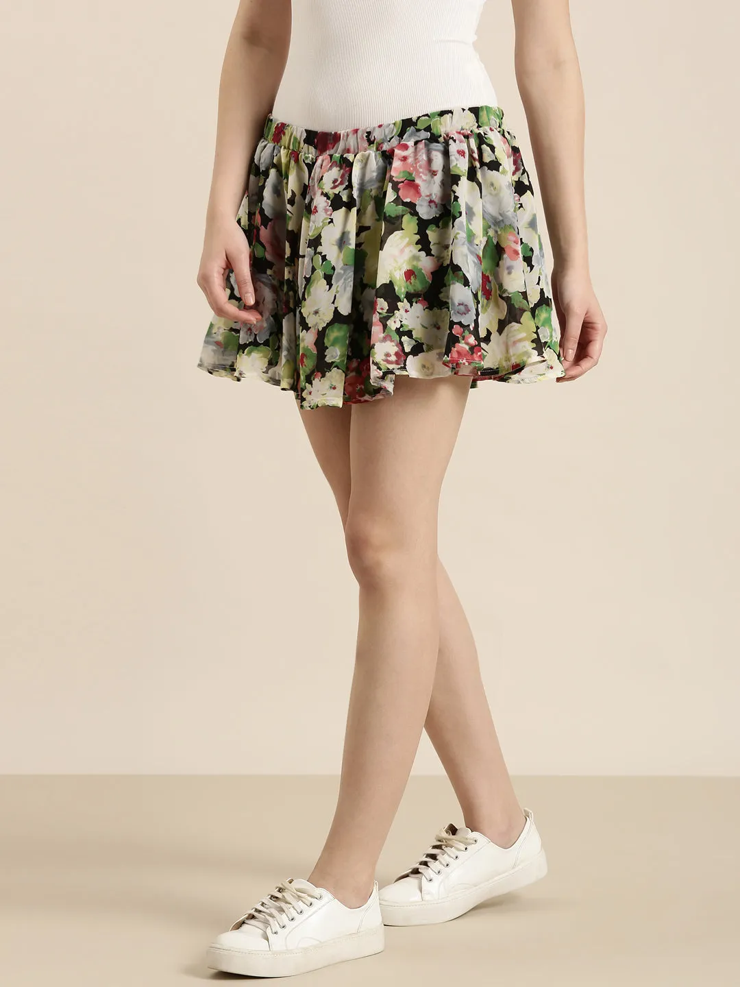 Women Multi Printed Flared Skirt