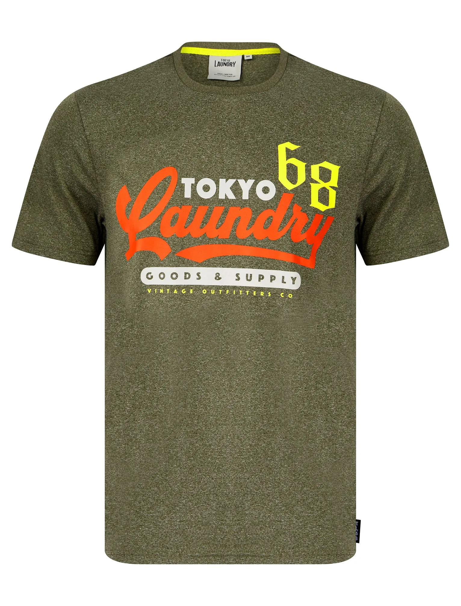 Woodlands Motif Jersey Grindle Crew-Neck T-Shirt in Olive Night - Tokyo Laundry