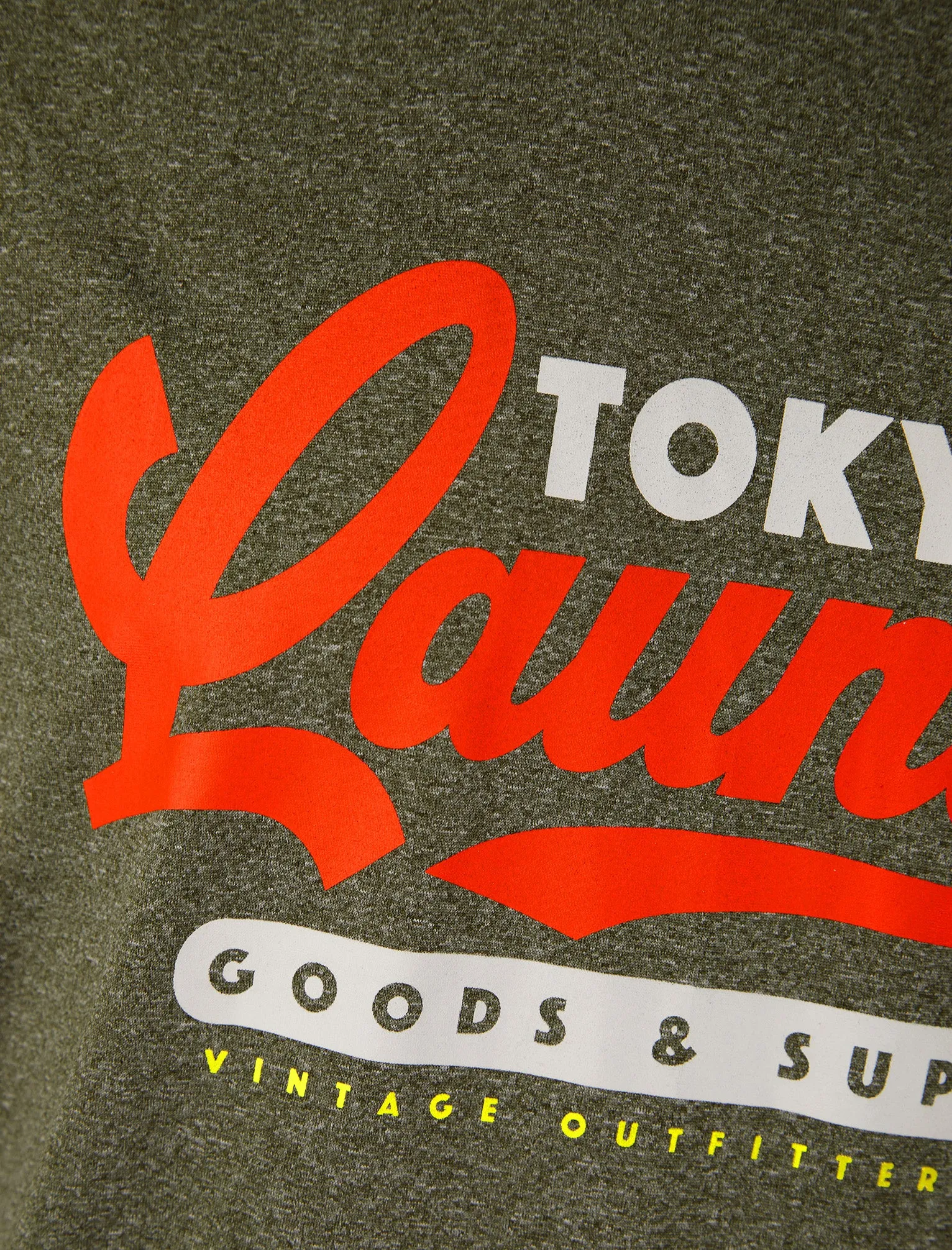 Woodlands Motif Jersey Grindle Crew-Neck T-Shirt in Olive Night - Tokyo Laundry